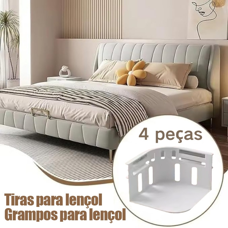 KIT 4 Suportes De Lençóis Resistentes Ampliados Atualizados Prendedor De Lençol  C/ Clipes De Lençol em Oferta na Shopee