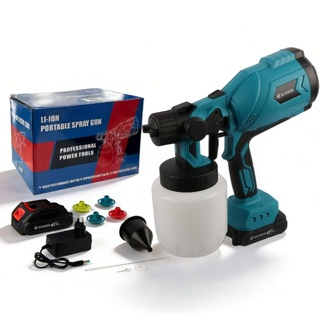Pistola Elétrica Pulverizadora Sem Fio de Tinta para Pintura Compressor Com Bico de Metal em Oferta na Shopee