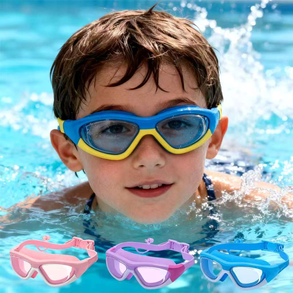 Óculos De Natação Infantis Com Protetor De Ouvido-À Prova D'água , Antiembaçante E HD Para Meninos Meninas