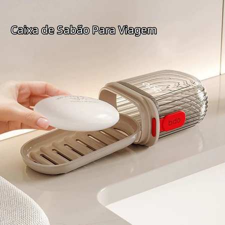 Caixa de sabão portátil para viagem com drenagem vedada e tampa,Selada Portátil Plastica Design à prova de vazamentos. em Oferta na Shopee