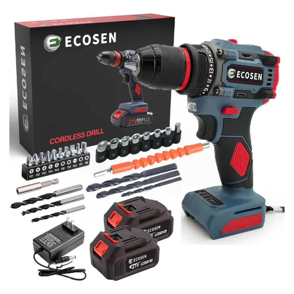 21V Parafusadeira 2 Baterias Furadeira Ferramentas sem escova em Oferta na Shopee