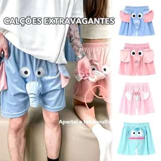 Pijama Engraçado De Elefante Para Casais , shorts Fofos , Calças De Verão Casa / em Oferta na Shopee