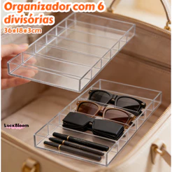 Bandeja Grande Porta Óculos Nichos Acrilico Organizador Caixa Porta Joias E Acessóros Para Gavetas Armário Guarda Roupa
