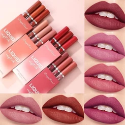 Kit 3 Batons Matte Veludo Acabamento Glaze Labial Confortável Uso Diário