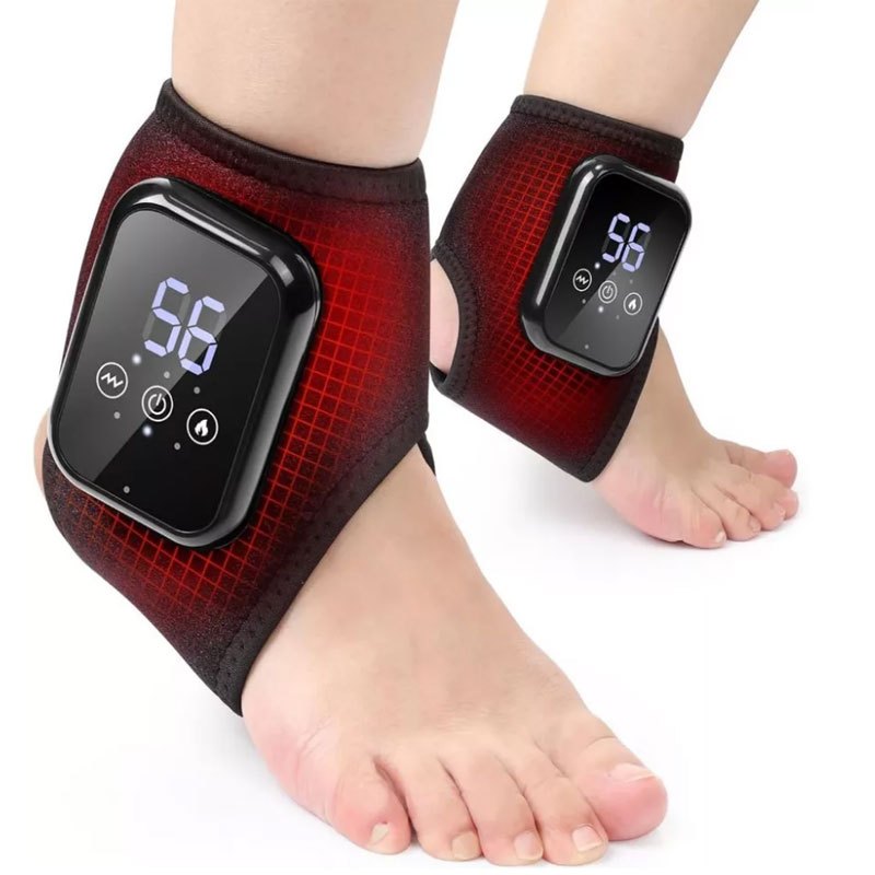 Alívio Da Dor Do Massageador Tornozelo , Envoltório Aquecido Cinta 3 Calor E 3 Vibrações , Almofada De Aquecimento Para 