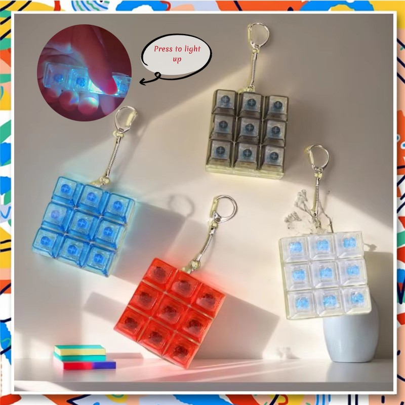 4/9 teclas LED teclado fidget chaveiro botão clicador alívio do estresse brinquedo para adultos escritório ansiedade ded