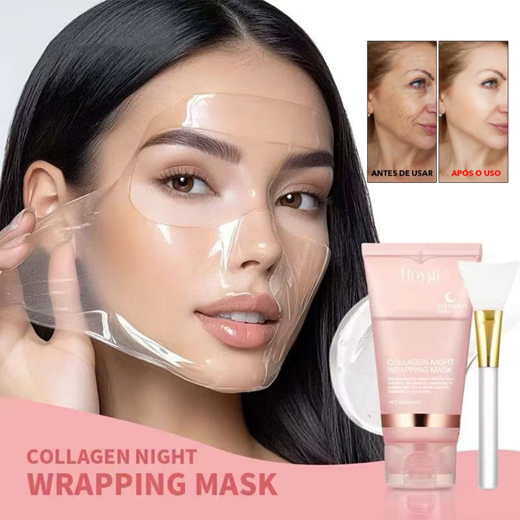 Enviar pincel Máscara De Embrulho De Colágeno Noturno Coreano 75G Rejuvenescer , Hidratar E Iluminar Melhora em Oferta na Shopee
