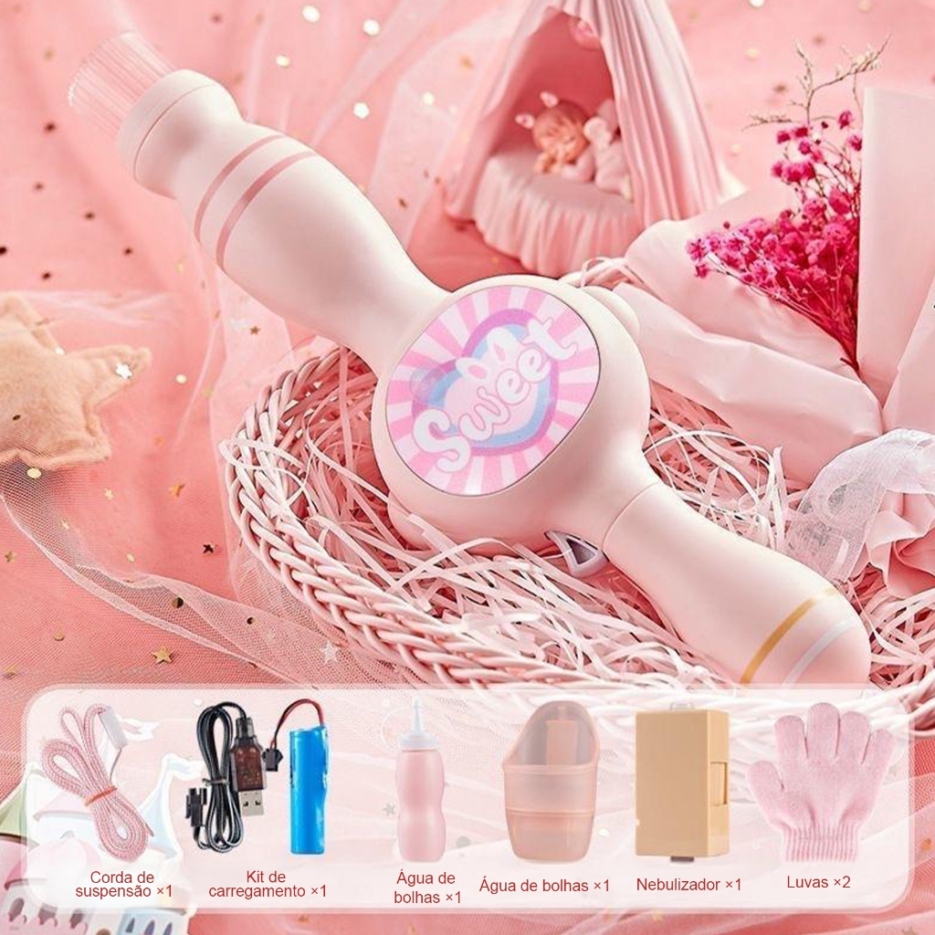 Detalhes do Kit De Varinha Mágica De Bolha De Fumaça LED Com Luvas | Conjunto De Brinquedos Coloridos Luz E Efeito Visual