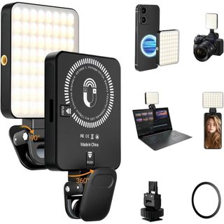 Luz de Preenchimento LED Magnética RGB Para Celular Vlog Live Vídeo Conferência Câmera