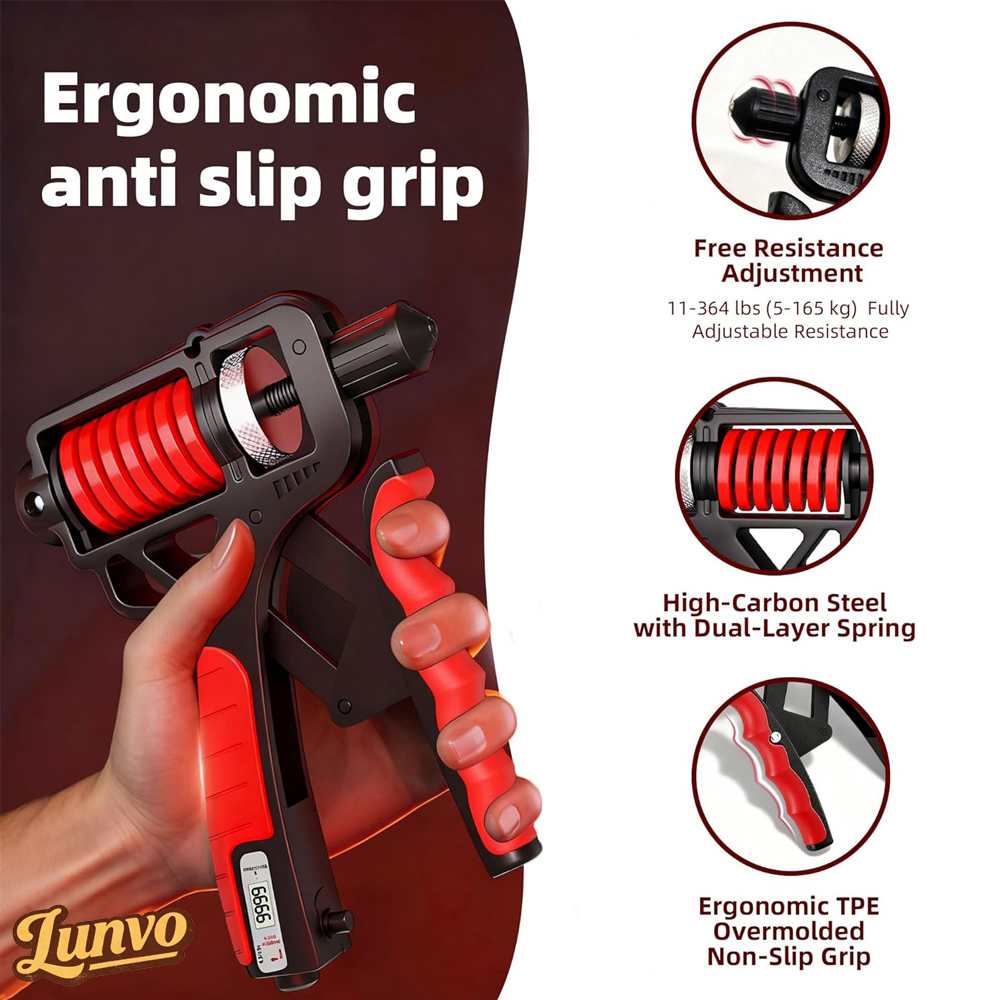 Hand Grip 165Kg Contador digital Musculação Treino de Antebraço Ajuste de Força Academia Resistente em Oferta na Shopee