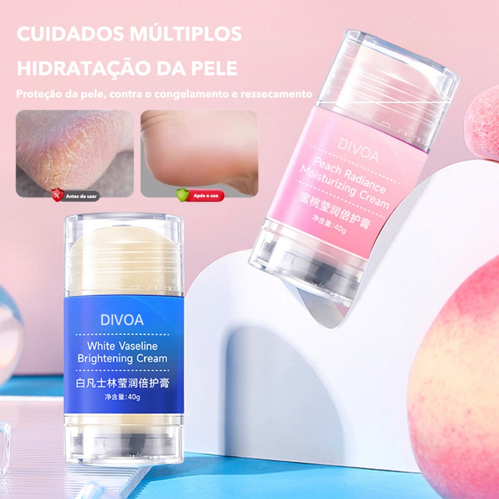 Creme Hidratante de Vaselina Sólida para Pés e Mãos Contra Ressecamento e Rachaduras