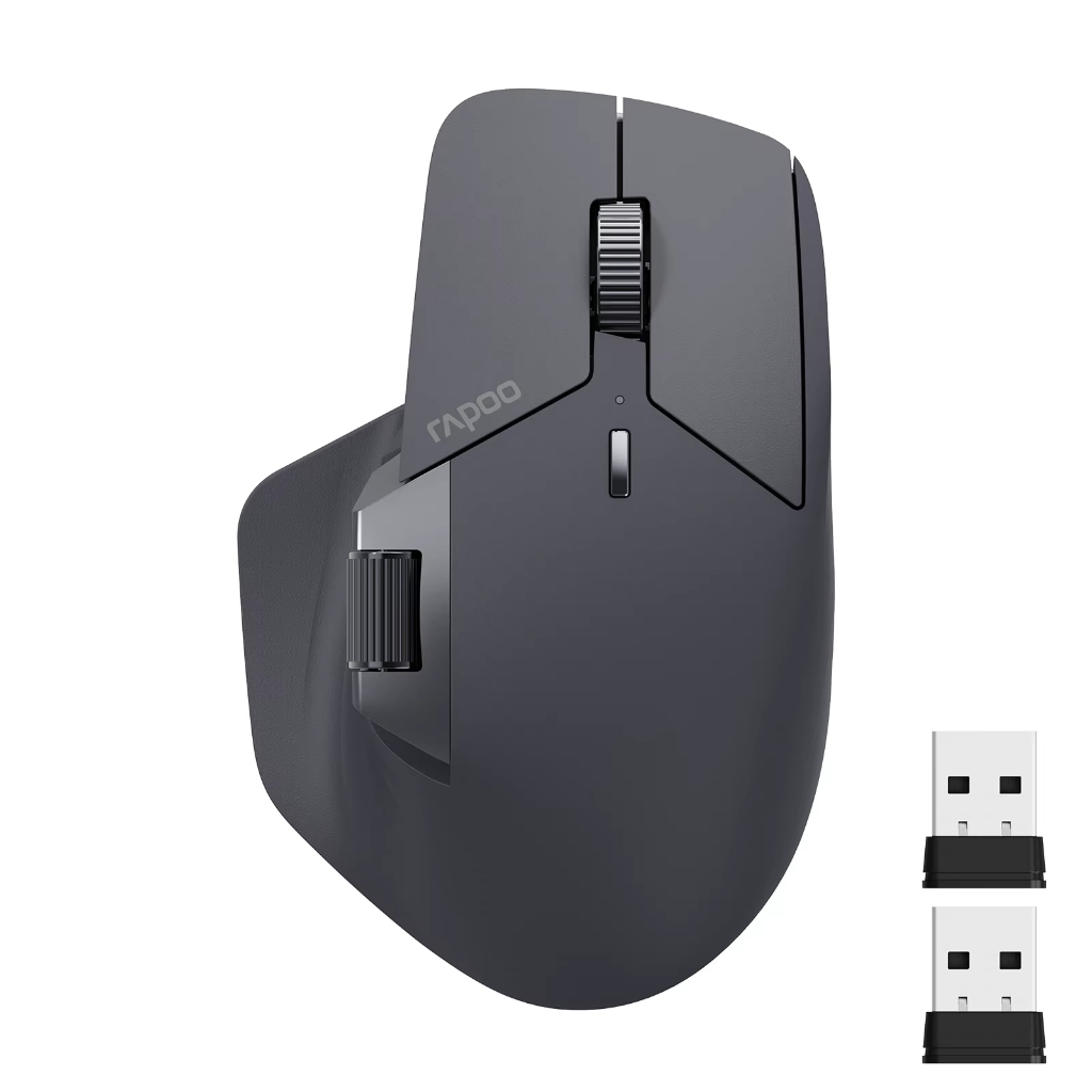 Rapoo MT760L/MT760M Mouse Sem Fio Recarregável Multimodo Ergonômico 4000 DPI Com Suporte Para Até 4 Dispositivos Bluetoo