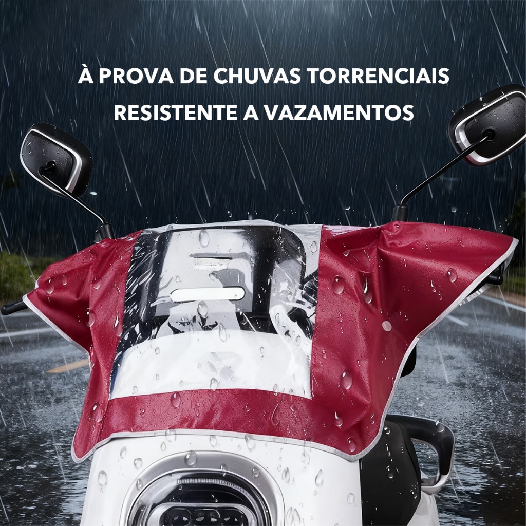 Capa de chuva e vento para motocicleta que mantém o painel seco e protege do sol, poeira e intempéries