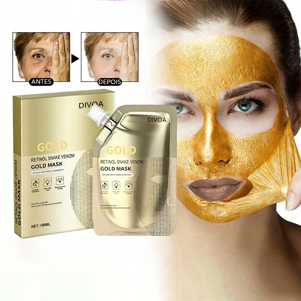 100ml Retinol Cobra Veneno Máscara De Ouro Limpeza Da Pele Poros Apertando Hidratante Rejuvenescedora
