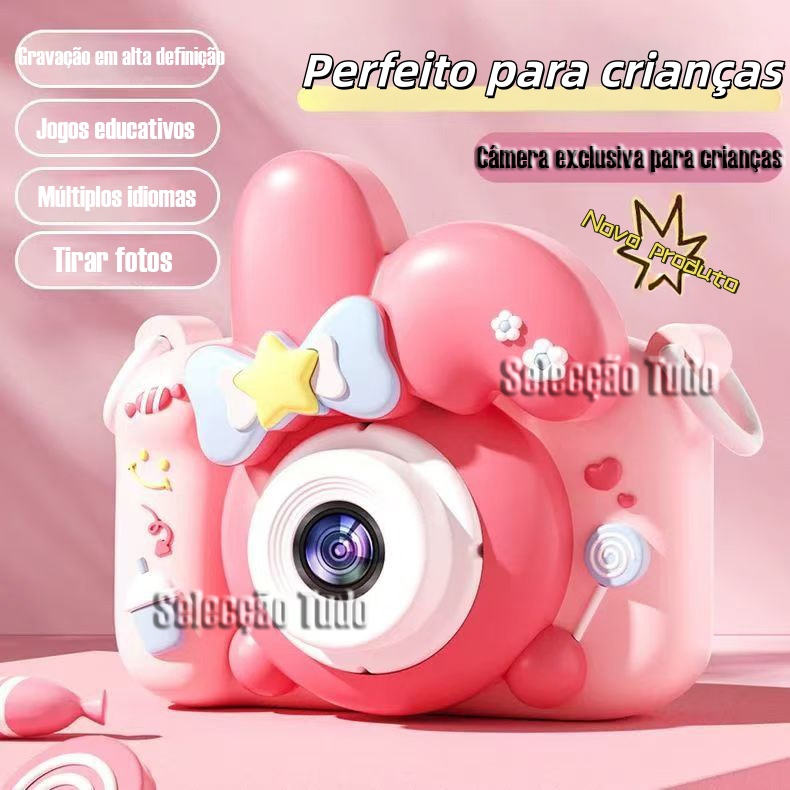 Mais recente Mini câmera infantil HD câmera dupla fotografias de jogo e outras câmeras de coelho presentes infantis