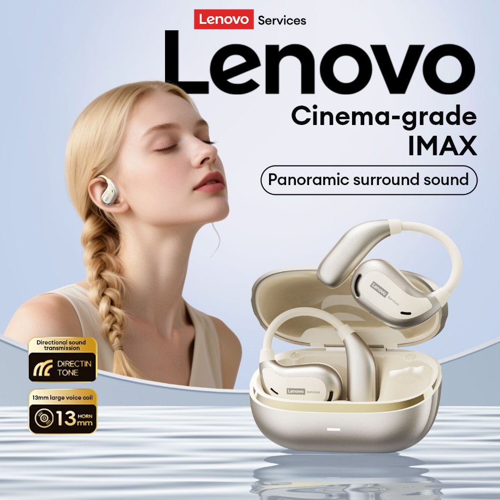 Fone Bluetooth Lenovo AC102 V6.0 Open Ear Sem Fio Som Surround HiFi Áudio Direcional Esportivo