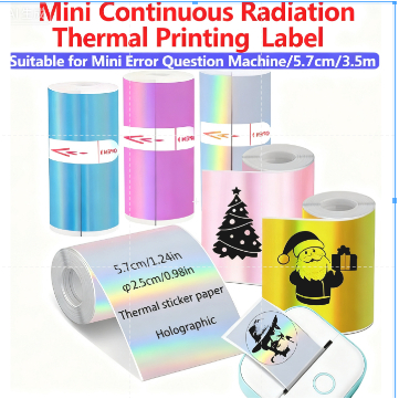 Papel De Etiqueta Térmica Contínua De 57 Mm , Compatível Com mini Impressoras kitty , Impressão A laser Holográfico Ades
