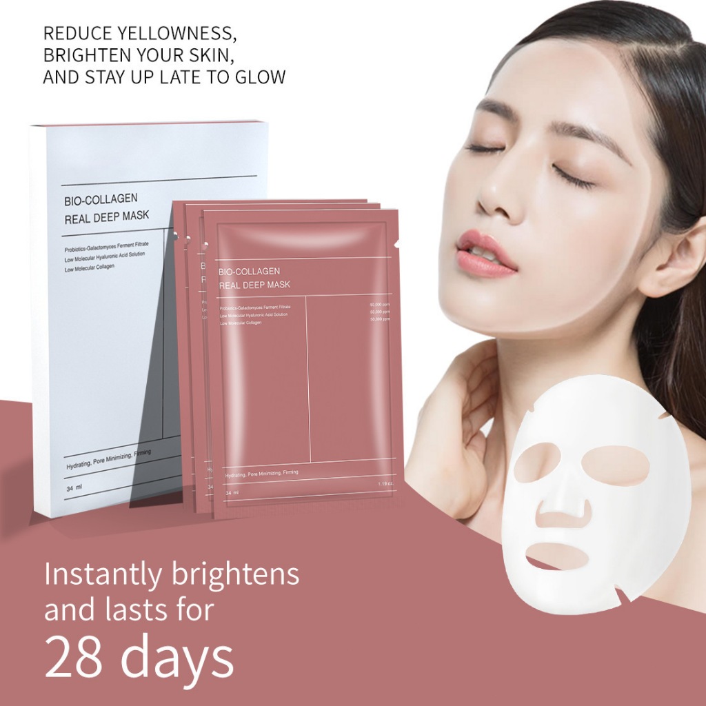 Kit 2 a 10 Máscaras Faciais de Colágeno Hidratante Tratamento Intensivo Pele