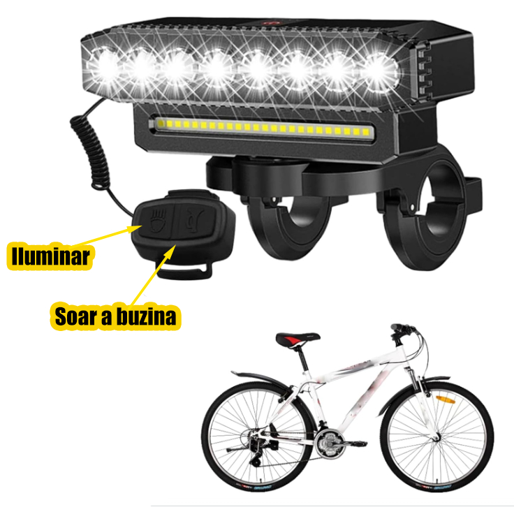 Sinalizador Bicicleta Farol Luz Lanterna Bike MTB Super Potente Acessório Led Recarregável