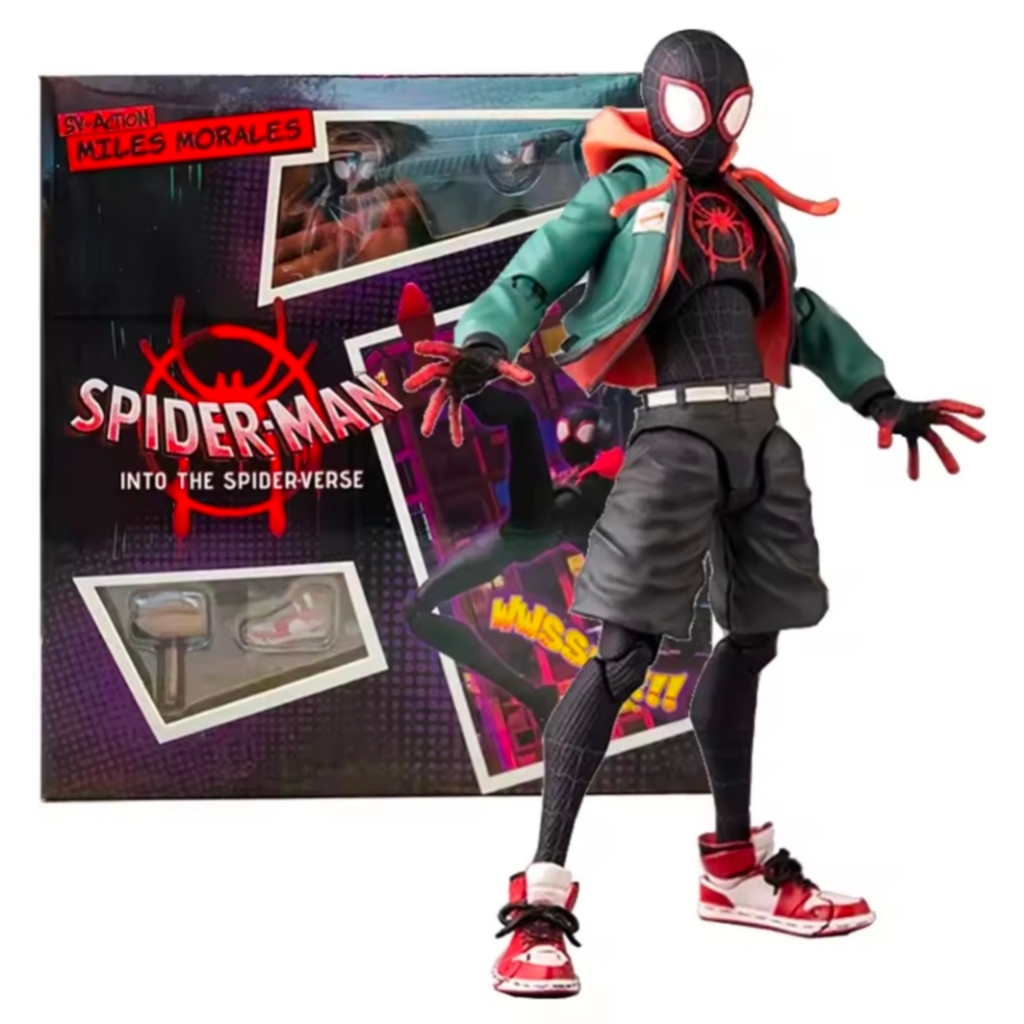 SHFiguarts Marvel Homem-Aranha Miles Morales Figura de Ação PVC Brinquedo para Meninos Presente em Oferta na Shopee