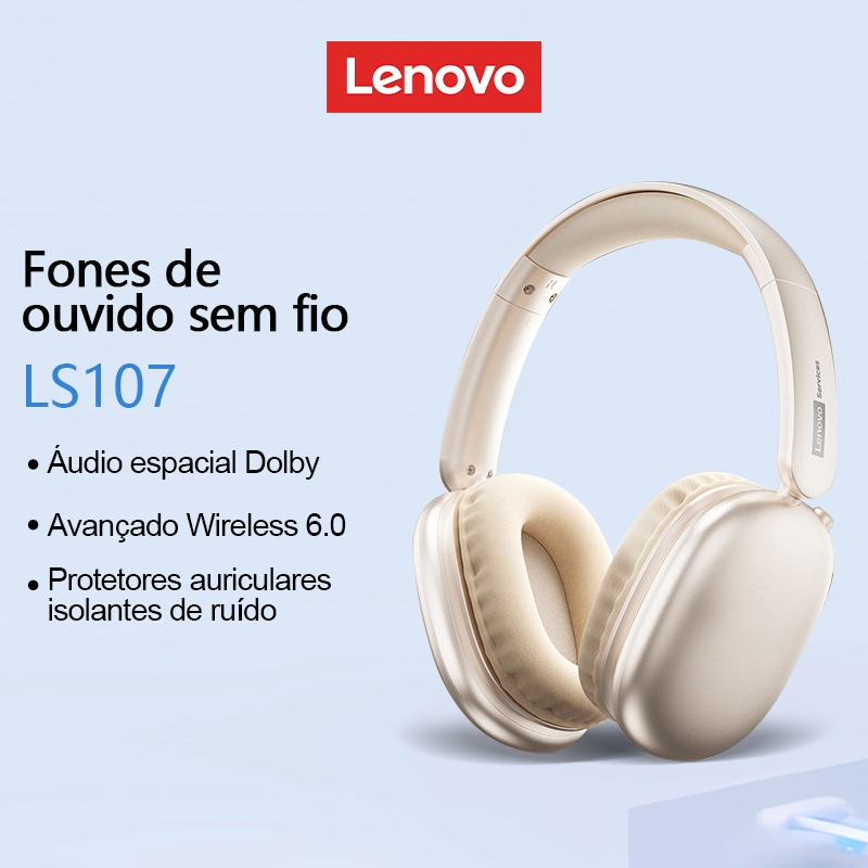 Lenovo LS107 Fones De Ouvido Bluetooth HI-FI Qualidade De Som Inteligente Redução De Ruído De Alta Definição 6.0