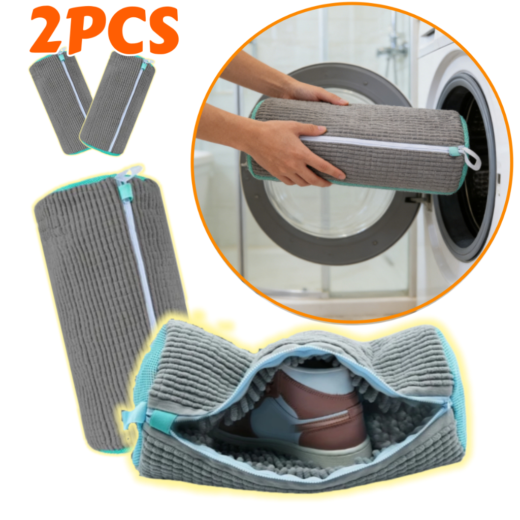 Saco de lavar sapatos para máquina de lavar roupa (cinza, 1 peça)