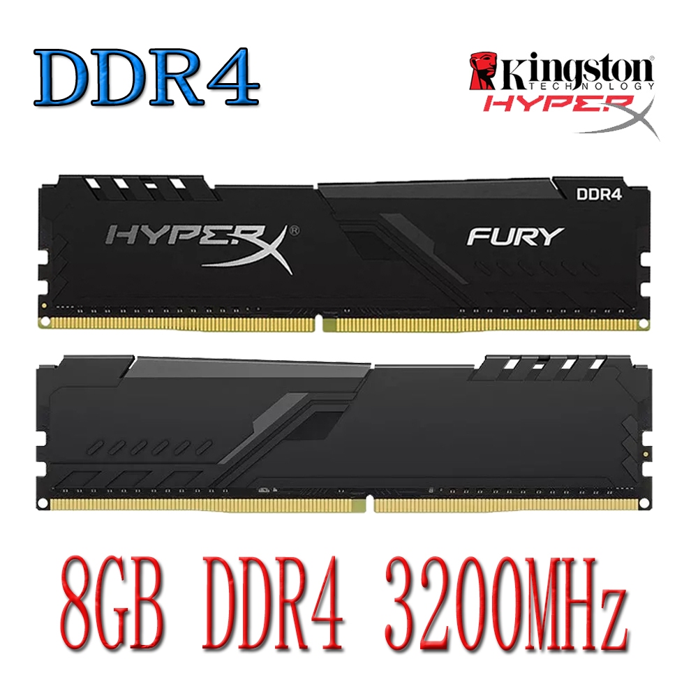 Kingston HyperX Fury DDR4 PC RAM 8 Gb DDR4 3200 Mhz HX432C16FB3/8 Memória De Mesa XMP
