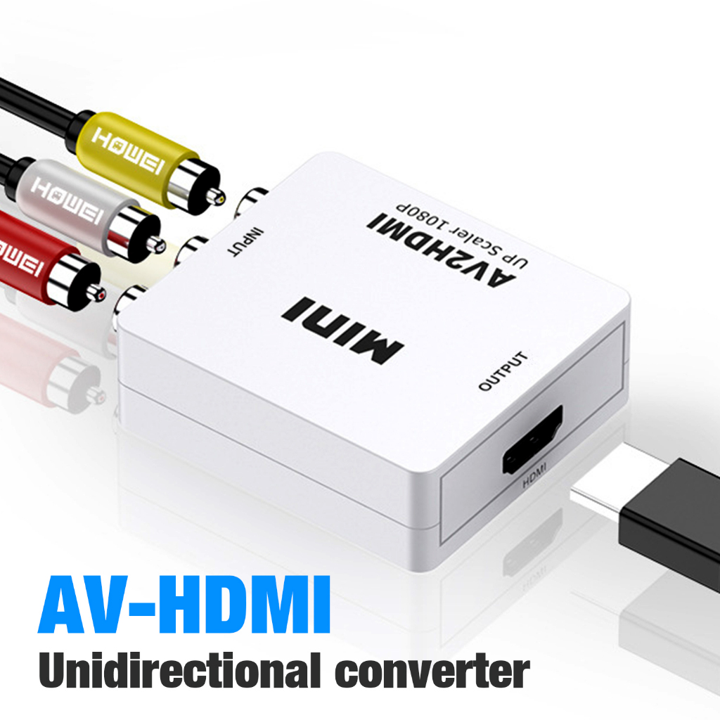 Conversor composto AV RCA para HDMI 1080P CVSB Adaptador amplificador de cabo multisaída TV Box HD Conversor de áudio e