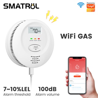 SMATRUL Tuya Inteligente WiFi Detector De Vazamento Gás Natural LPG Sensor Combustível Com 100dB Alarme App Notificação em Oferta na Shopee