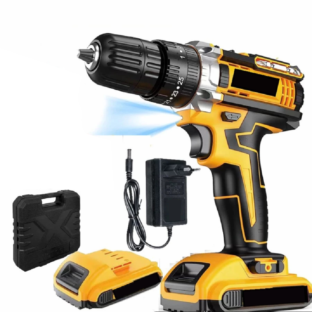 Parafusadeira Furadeira Sem Fio 48V 340W 1550 RPM Com Maleta Completa
