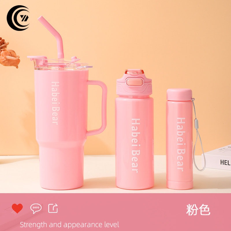 Kit 3 Garrafa Copo Tendência Agua Squeeze Com Adesivos Lembretes beber Agua