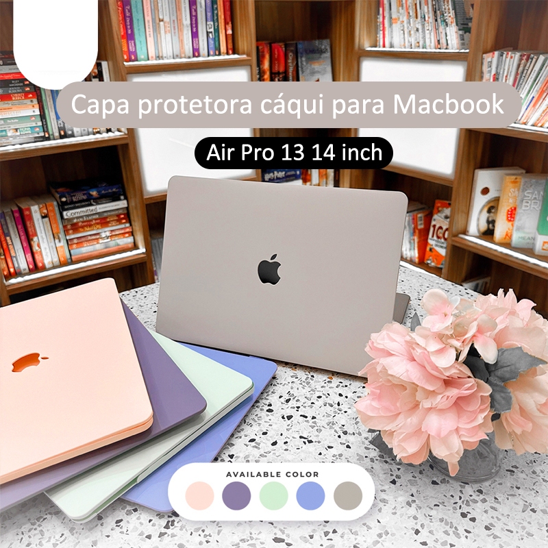Khaki Case para Macbook Neo A3404 Air M5 M4 A3240 Pro 13 (2022 2020,M1 M2) com filme de trackpad + cobertura de teclado