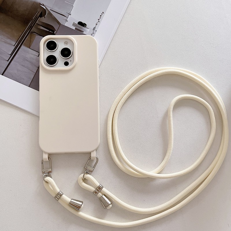 Capa De Alça Crossbody Branca Antiga Para iPhone 17 Pro Max 11 12 13 14 15 16 Plus Air Invólucro Luxo Candy Color Silico em Oferta na Shopee