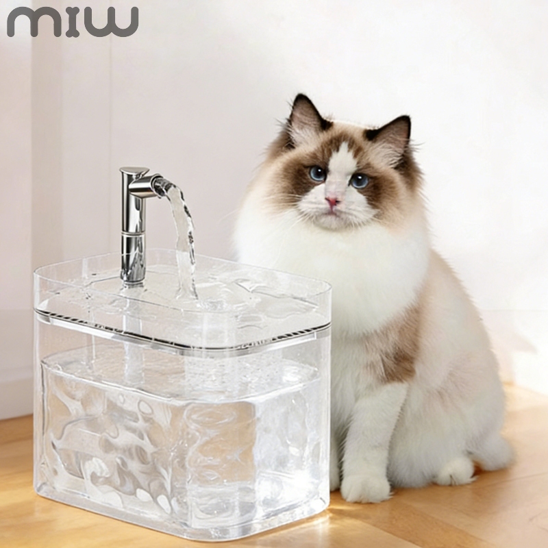 HAOSIN Fonte Para Gatos Automática Bebedouro Purificador de Água Bivolt Com Filtro + Comedouro