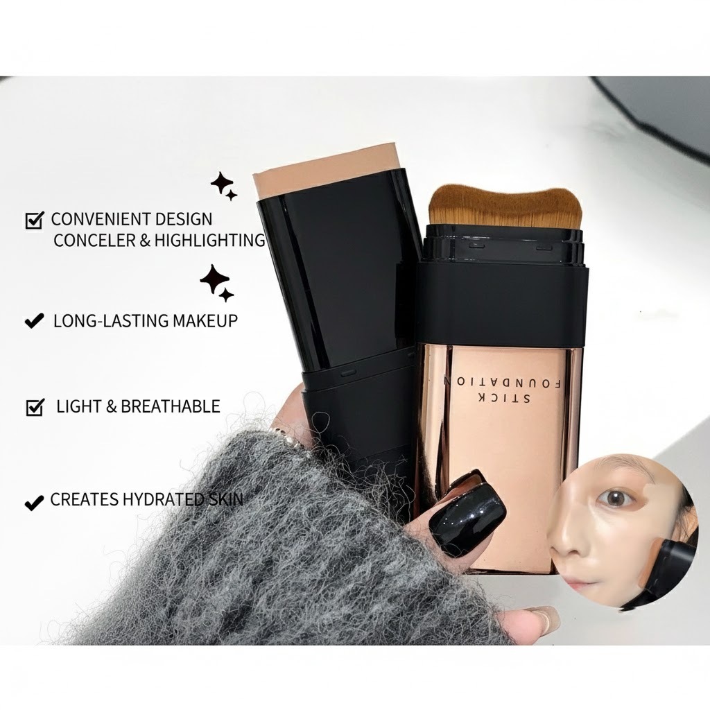 Kakashow Flawless Foundation Stick-Base De Maquiagem De Longa Duração , Corretivo Para Olheiras , Cobertura Perfeita Em 