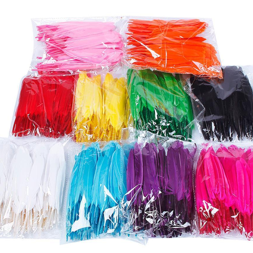 Penas Super Descontos 100 Peças De Lindas De Ganso Por Pacote 4-6 Polegadas 8-15 Centímetros Escolha A Cor 500 Unidades