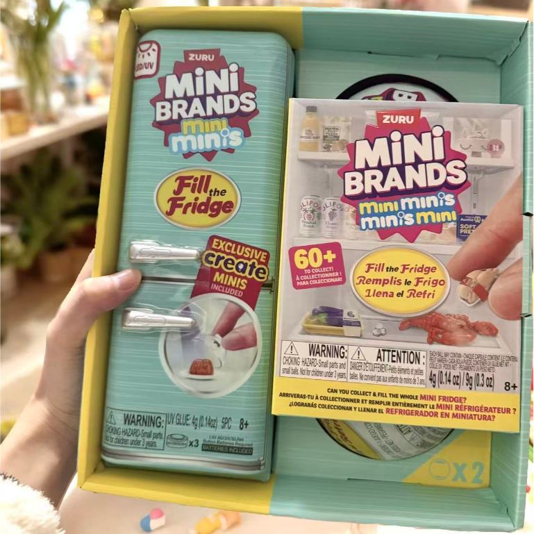 Conjunto De Caixa De Brinquedos Para Mini Geladeira ZURU , Em Miniatura , Comida De Simulação