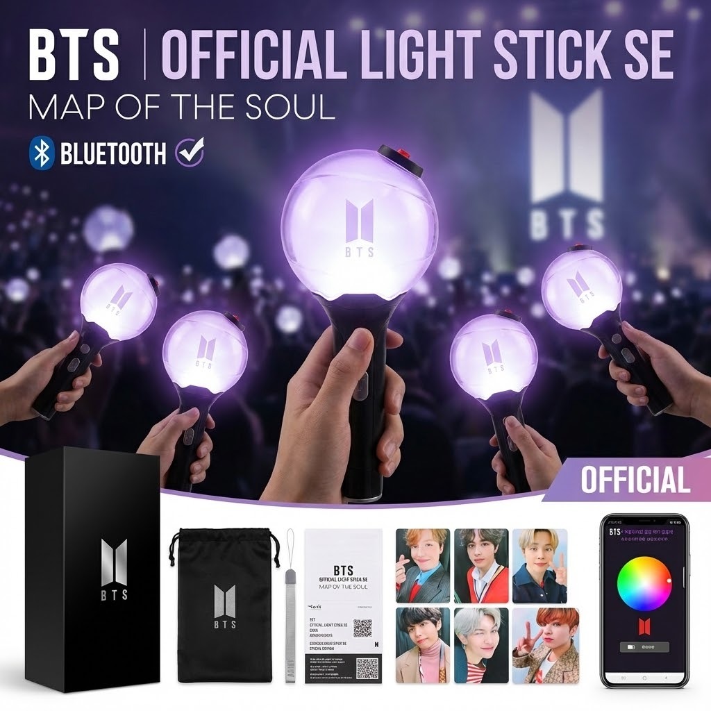 [Em Estoque] Luzes De Concerto Bluetooth Oficiais BTS Lightstick Ver 4 Army Bomb (Conecta Ao Aplicativo , Mudança De Cor