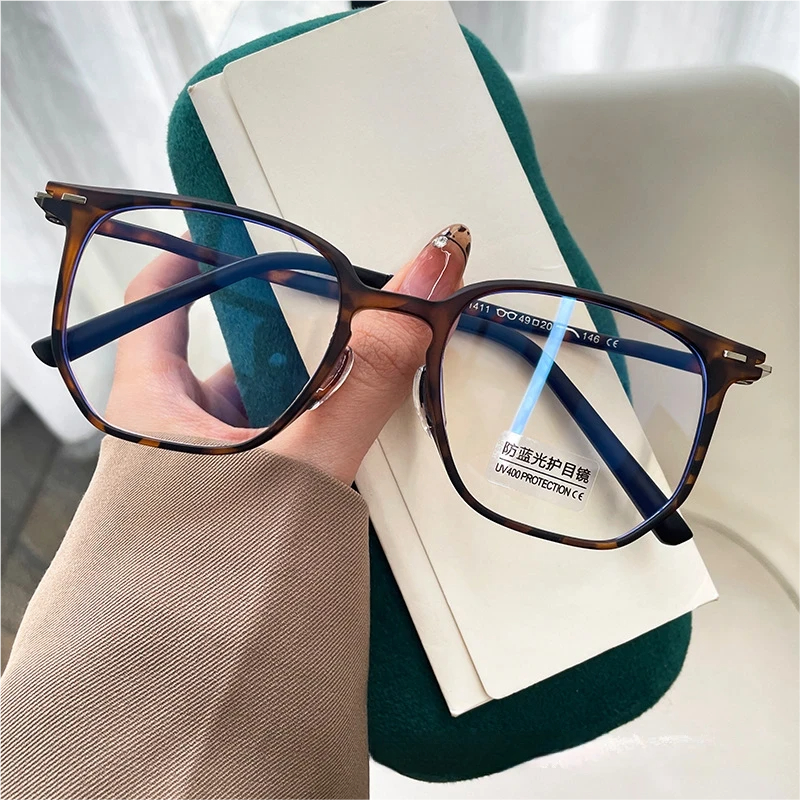 Óculos Leves Masculinos E Femininos , Armação Quadrada Retrô , Proteção Contra Luz Azul , Lentes UV400 Para Tempo De Tel