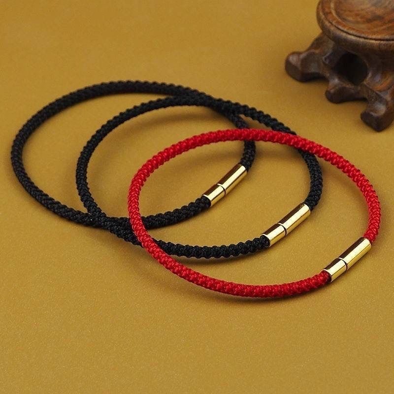 3MM tecido à mão sorte corda vermelha diário Casual All-match masculino feminino acessórios de moda fivela de Metal Retr