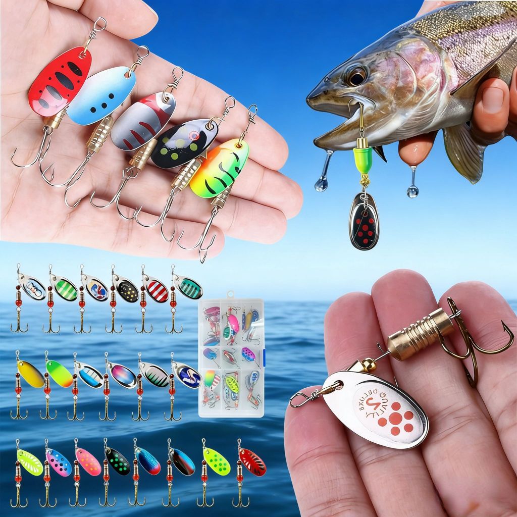 Kit 20 Iscas Artificiais Metálicas Colher Spinner Tucunaré Tilápia Colher De Pesca Lure Lantejoulas Spinnerbait