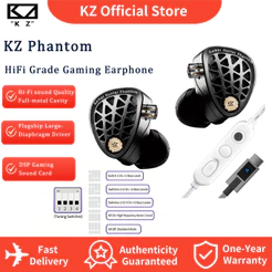 KZ Phantom HiFi Fone De Ouvido Com Fio DSP Ajustável No 3.5 Mm/Tipo C Fones Para Esportes Eletrônicos Jogos