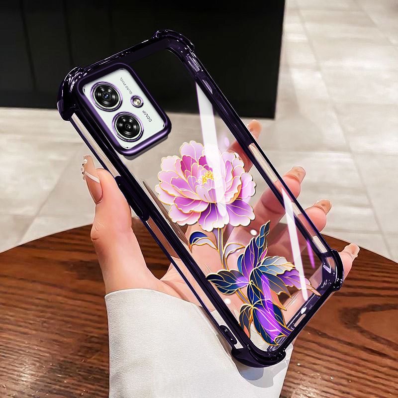 Capa VRQR Para Motorola Moto G04 G14 G24 G34 G54 Power G64 G84 E14 E13 E22 Roxo