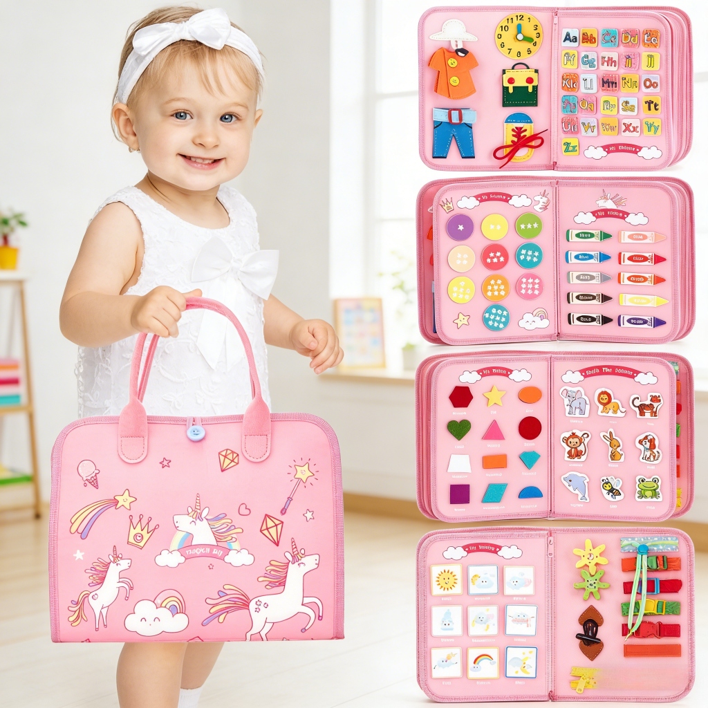 Brinquedos Maleta Sensoriais Básicos De Habilidades De Vida Para Toddlers Montessori Busy Board