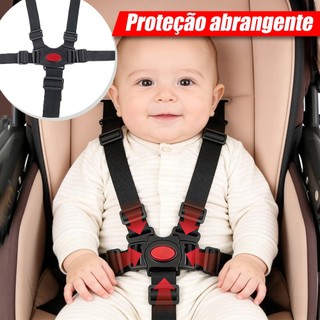 Cinto Segurança 5 Pontos Universal Cadeirinha Cadeirão Alimentação Carrinho De Bebê