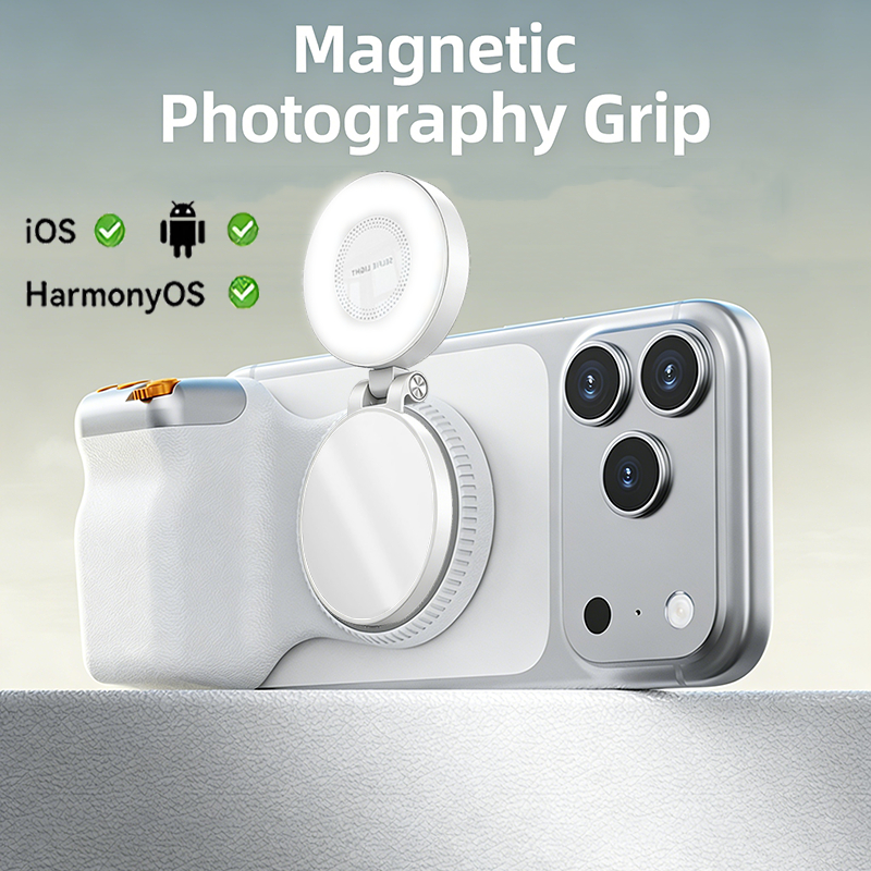 Punho Magnético Para Câmera E Luz Selfie , Kit Criador De Conteúdo Profissional : Telefone Com Controle Remoto Sem Fio ,