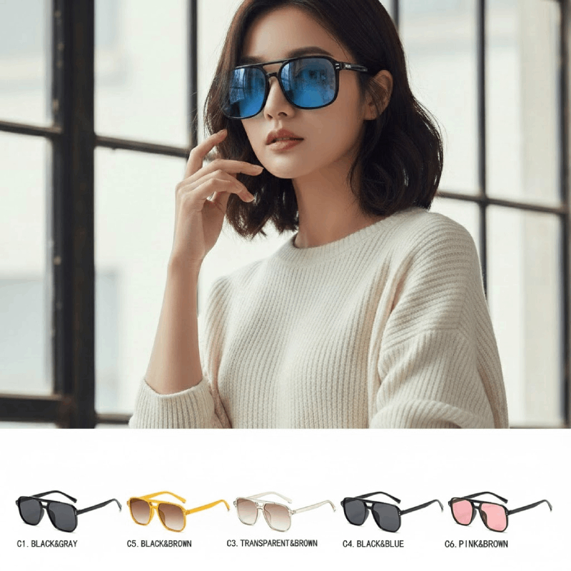 Óculos De Sol Quadrados Vintage Lente Amarela Retro Luxo Tons Coloridos Para Mulheres Inverno Férias Abril-Ski Estilo Y2