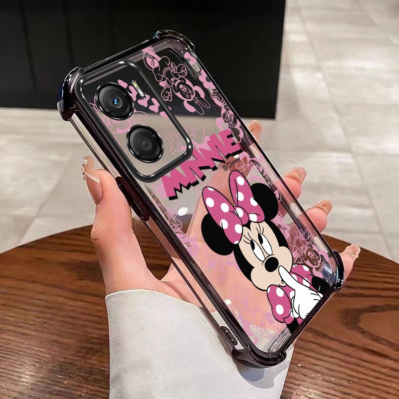 capa Para MOTO G06 Moda Moldura Colorida Capa Mole Minnie Almofada De Ar Anti Queda Protetora Caso
