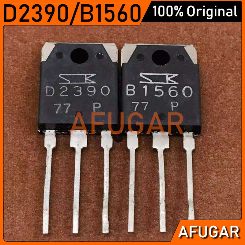 5 Pares De Segunda Mão (5 Unidades 2SD2390 + 2SB1560) transistor D2390 B1560 TO-3P Placa original Desmontagem Teste Funç
