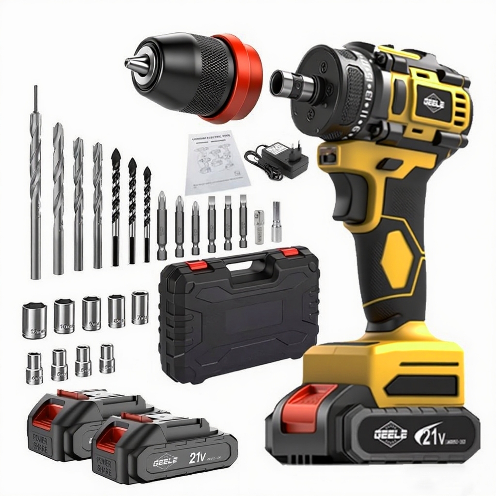 Parafusadeira Furadeira 3/8“ 10mm 21V 2 Baterias Com Maleta e Acessórios Completo  brushless em Oferta na Shopee